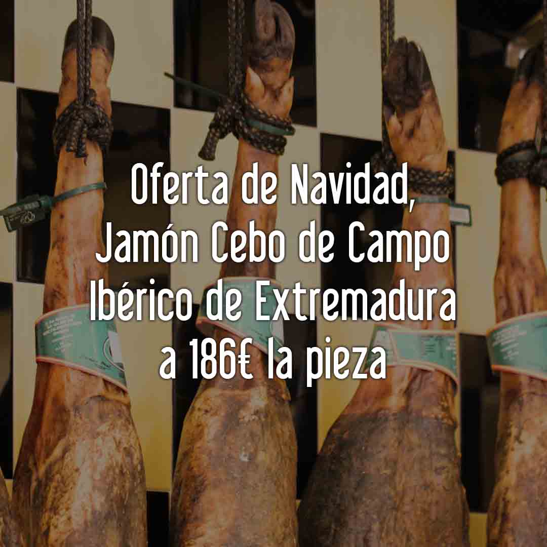 Oferta de Navidad: Jamón Cebo de Campo Ibérico de Extremadura por solo 186 € la pieza